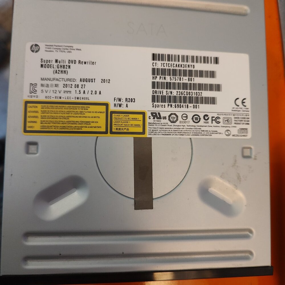 HP Super Multi DVD Rewriter GH82N SATA Disc Drive